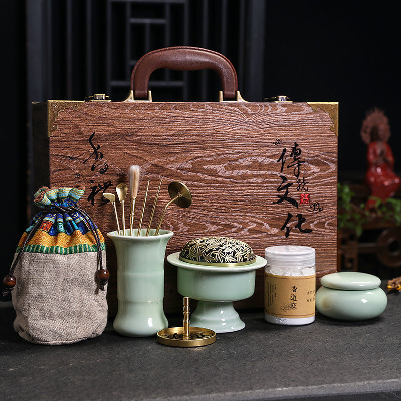 Yue Kiln Celadon Song Rhyme Incense Stove Set