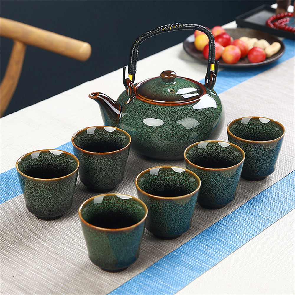 Kiln Transformer Brushed Lifting Beam Pot Ceramic Tea Set