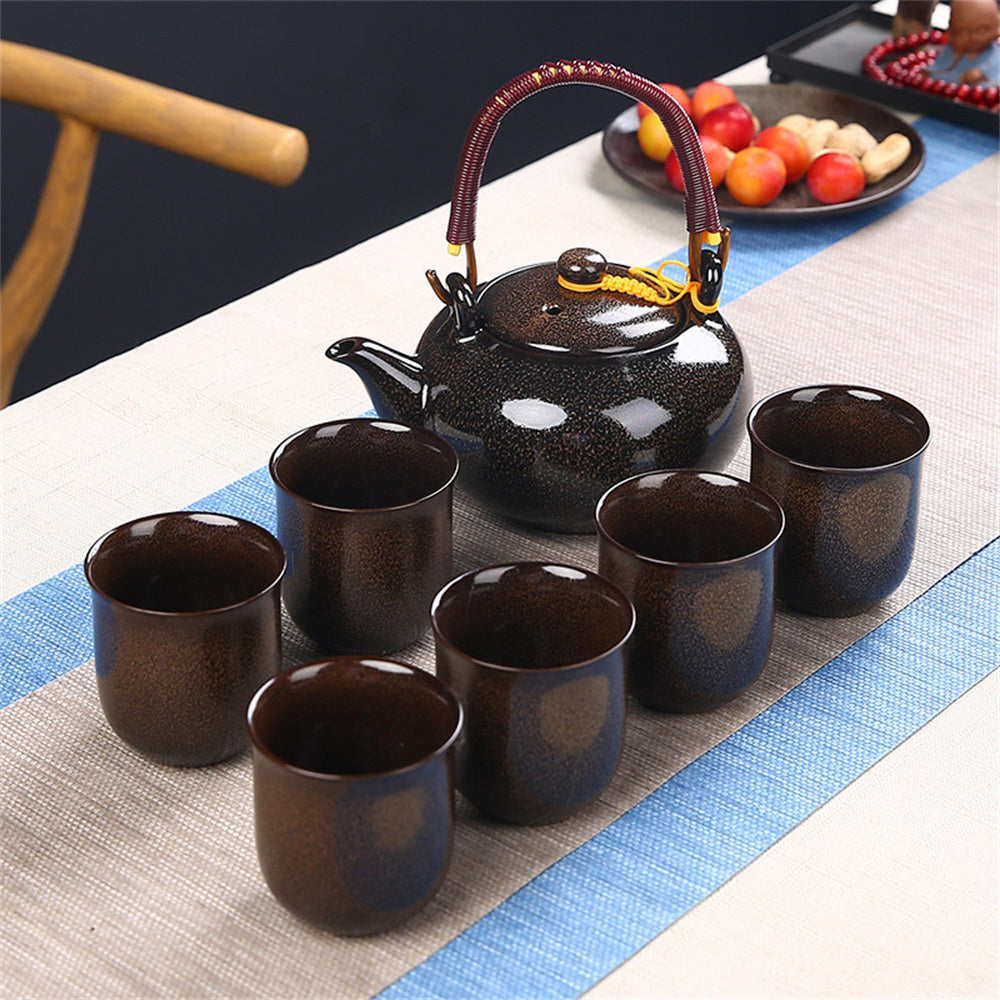 Kiln Transformer Brushed Lifting Beam Pot Ceramic Tea Set