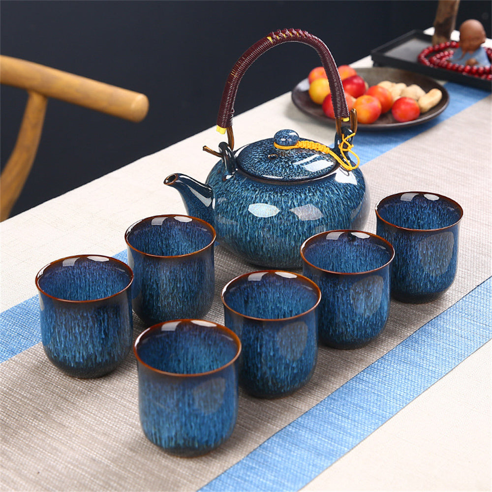 Kiln Transformer Brushed Lifting Beam Pot Ceramic Tea Set