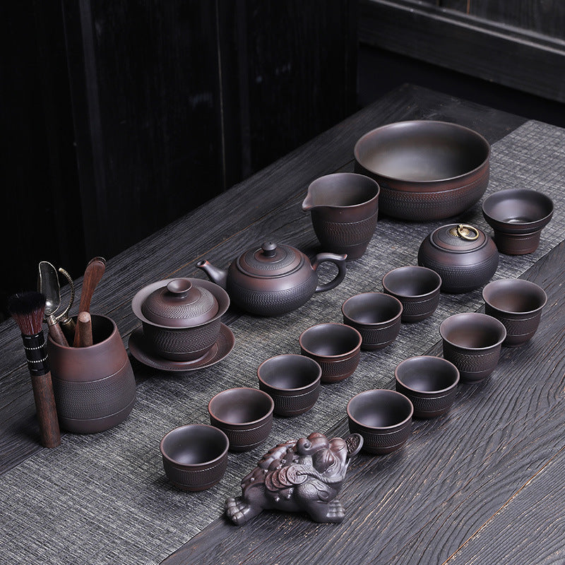 Collection Grade Jianshui Purple Pottery Vintage Tea Set