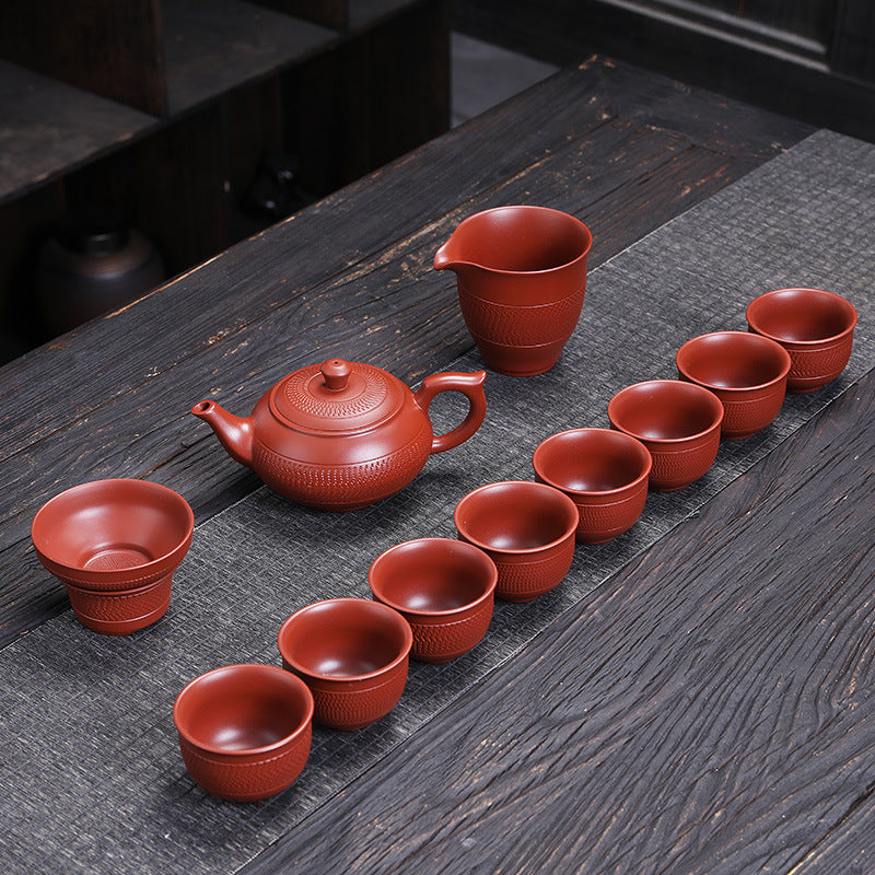 Raw Ore Purple Sand Jumping Knife Purple Sand Pot Tea Set