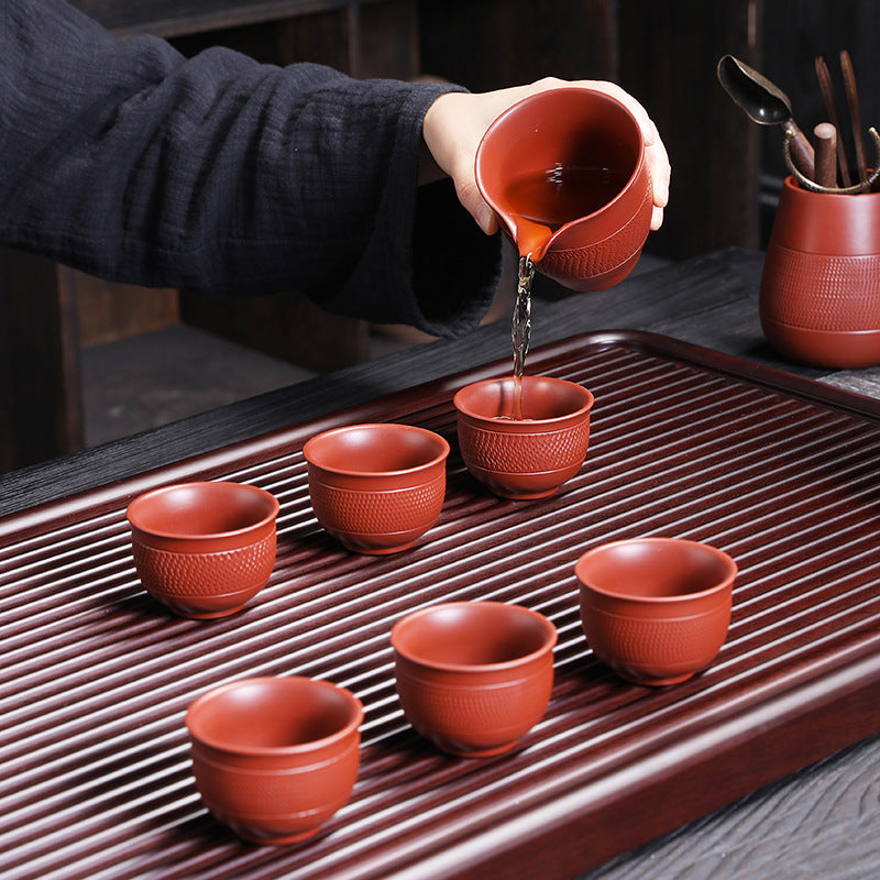Raw Ore Purple Sand Jumping Knife Purple Sand Pot Tea Set