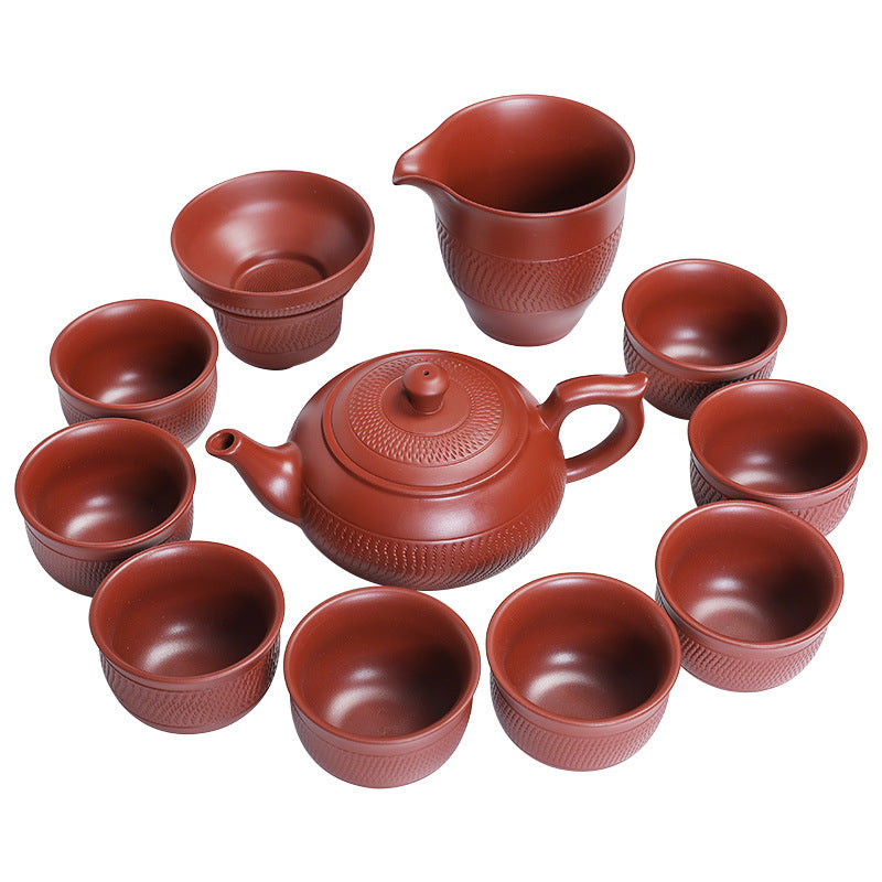 Raw Ore Purple Sand Jumping Knife Purple Sand Pot Tea Set
