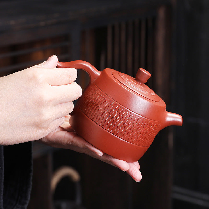 Premium Purple Clay Teapot One Pot Four Cups Travel Set