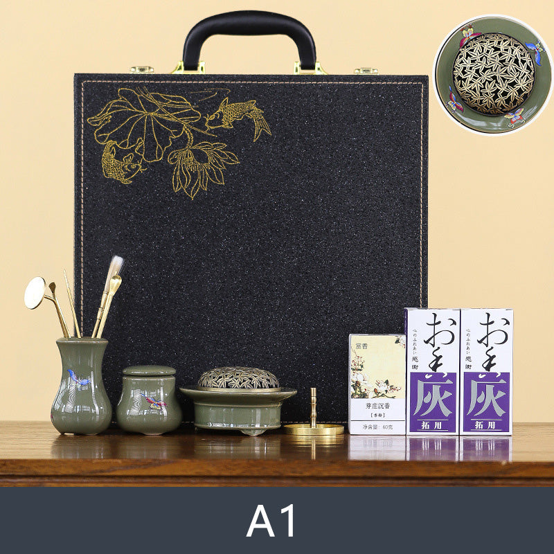 Yue Kiln Celadon Butterfly Fragrant Seal Set