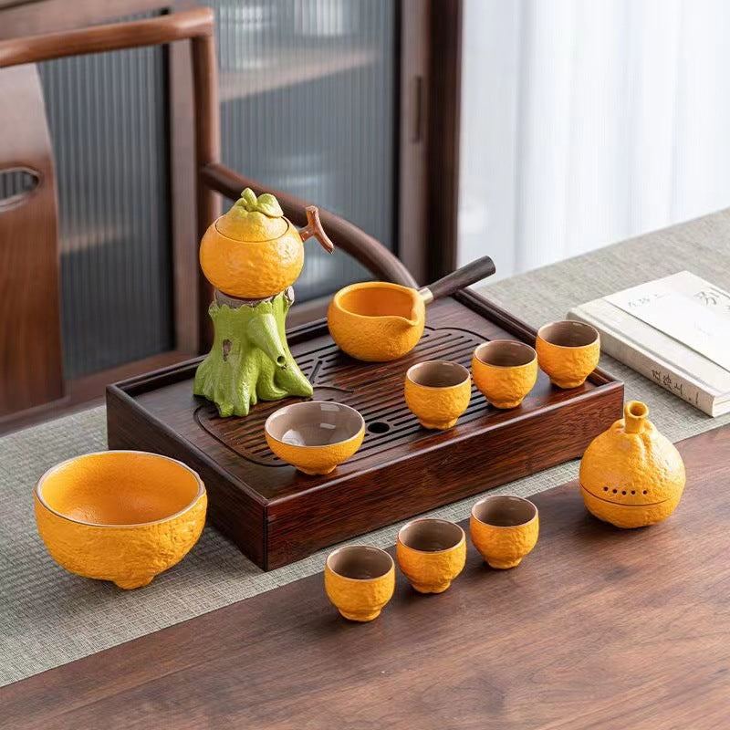 Lucky Orange Automatic Tea Set