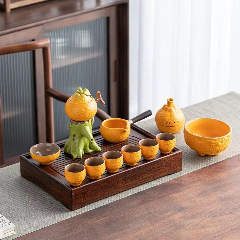Lucky Orange Automatic Tea Set