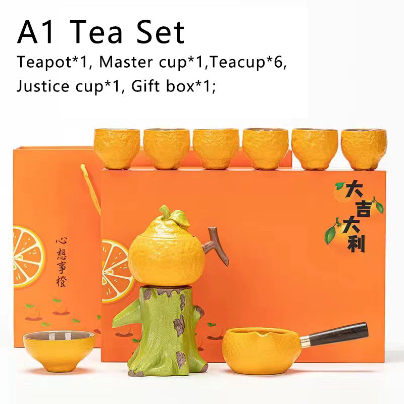 Lucky Orange Automatic Tea Set