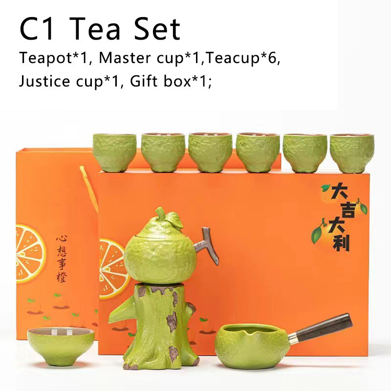 Lucky Orange Automatic Tea Set