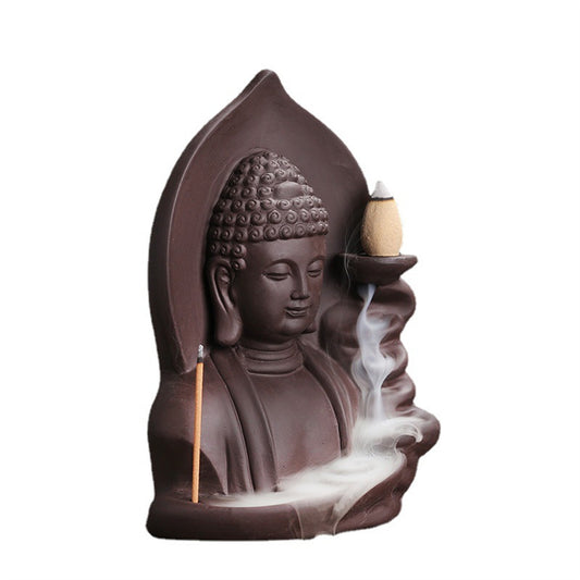 Auspicious Cloud Tathagata Buddha Backflow Incense Burner