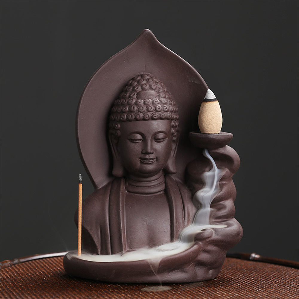 Auspicious Cloud Tathagata Buddha Backflow Incense Burner