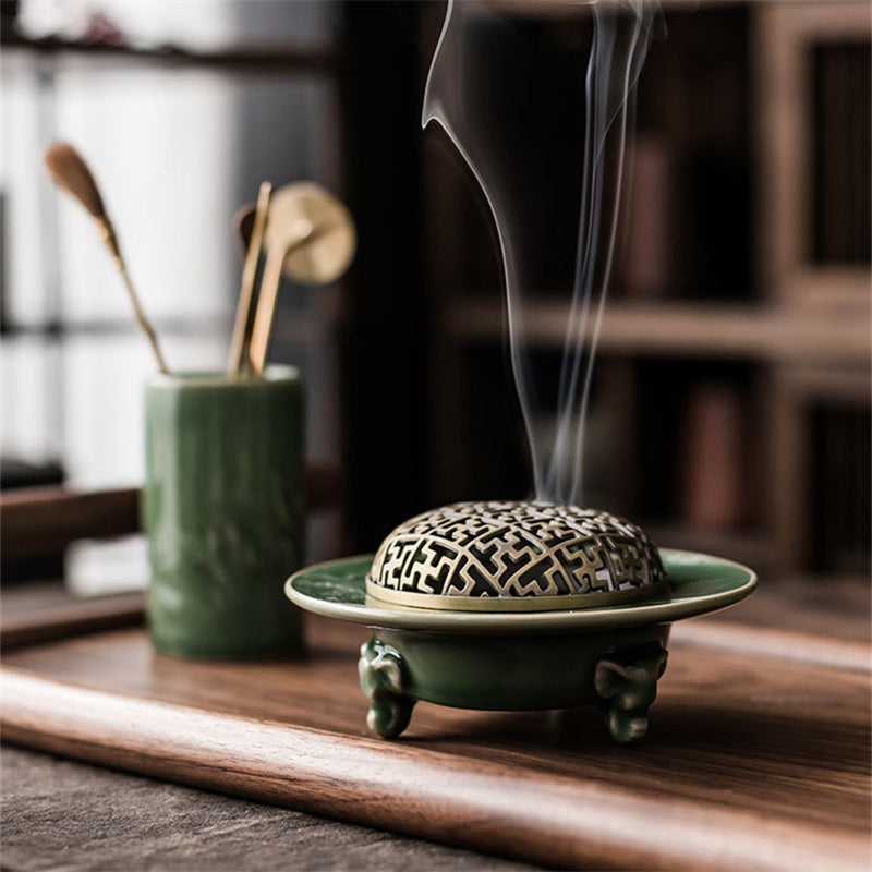 Yue Kiln Celadon Lotus Fragrant Seal Set