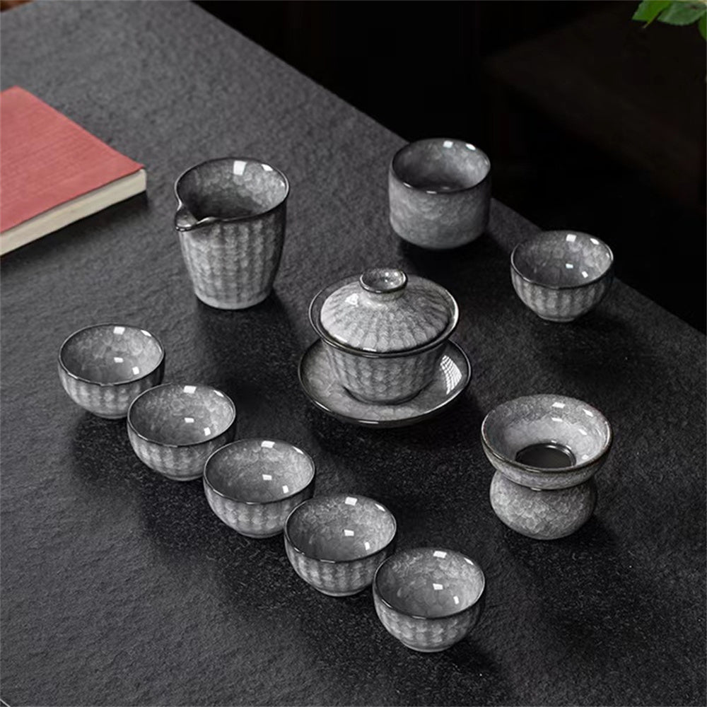 Black Ice Ice Pattern Ceramic Kung Fu Tea Set