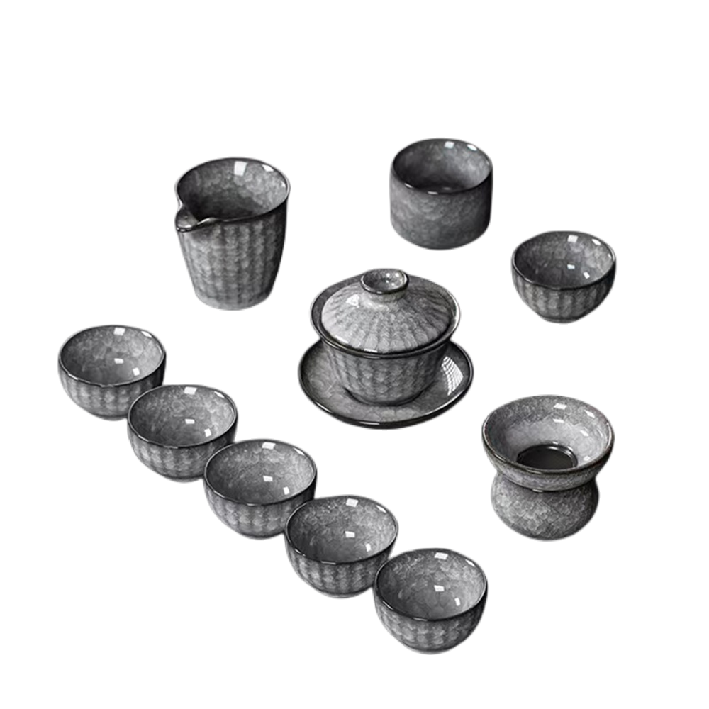 Black Ice Ice Pattern Ceramic Kung Fu Tea Set