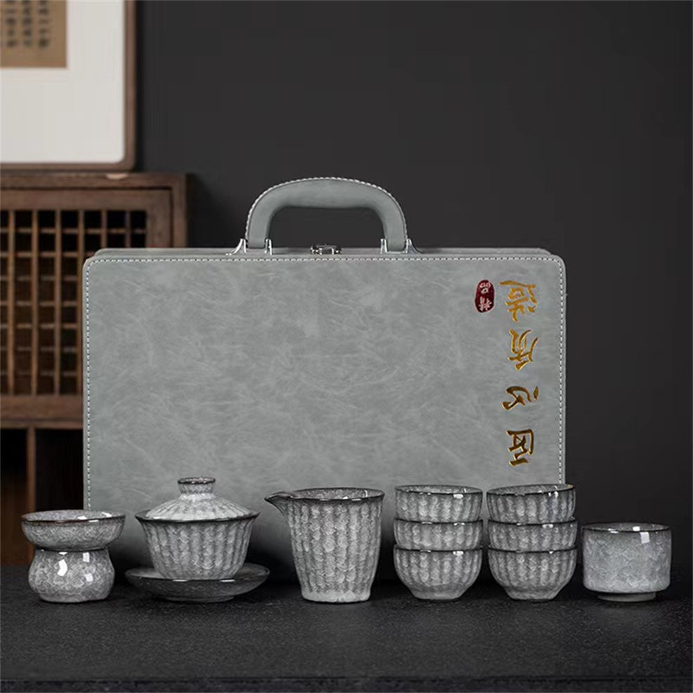 Black Ice Ice Pattern Ceramic Kung Fu Tea Set