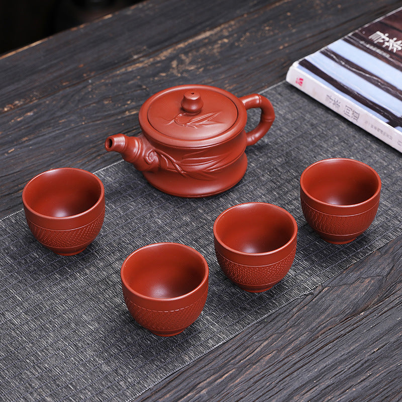 Cinnabar purple sand One Pot Four Cups Set