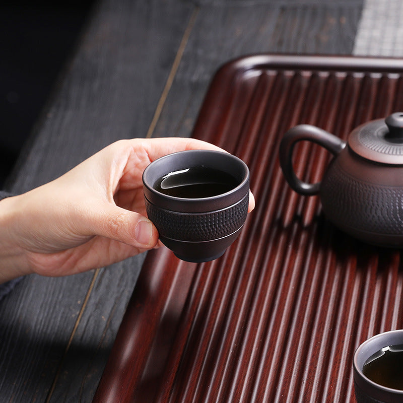 Jianshui Purple Pottery One Pot Four Cups Travel Tea Set