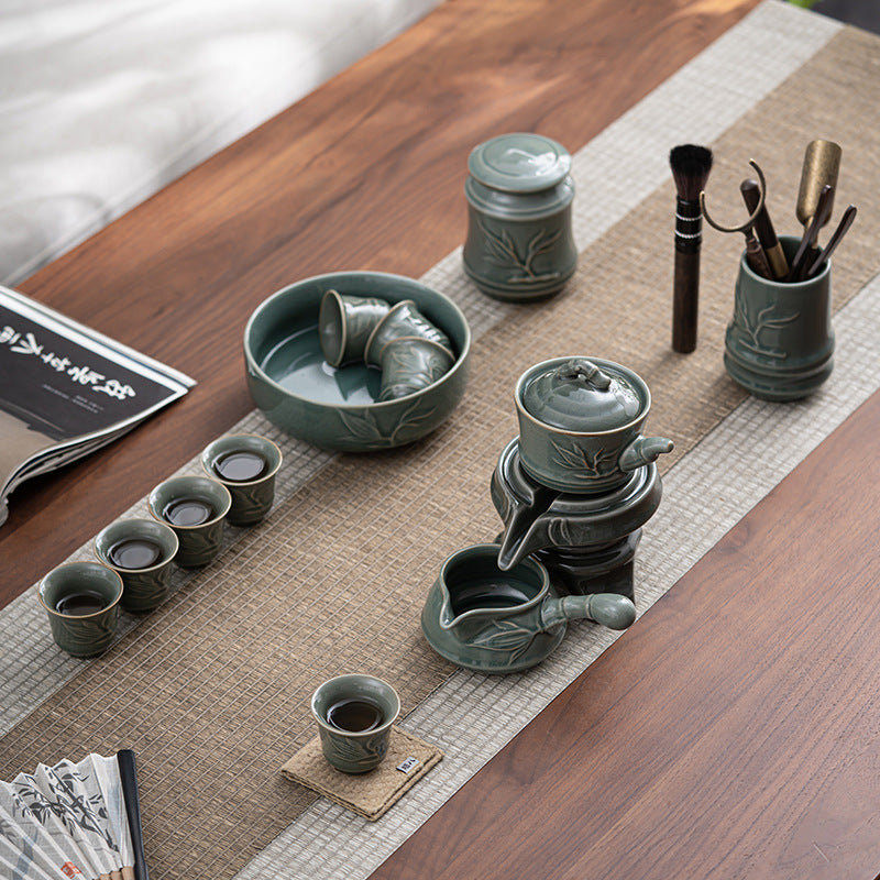 Ge Kiln Bamboo Joint Element Automatic Tea Set