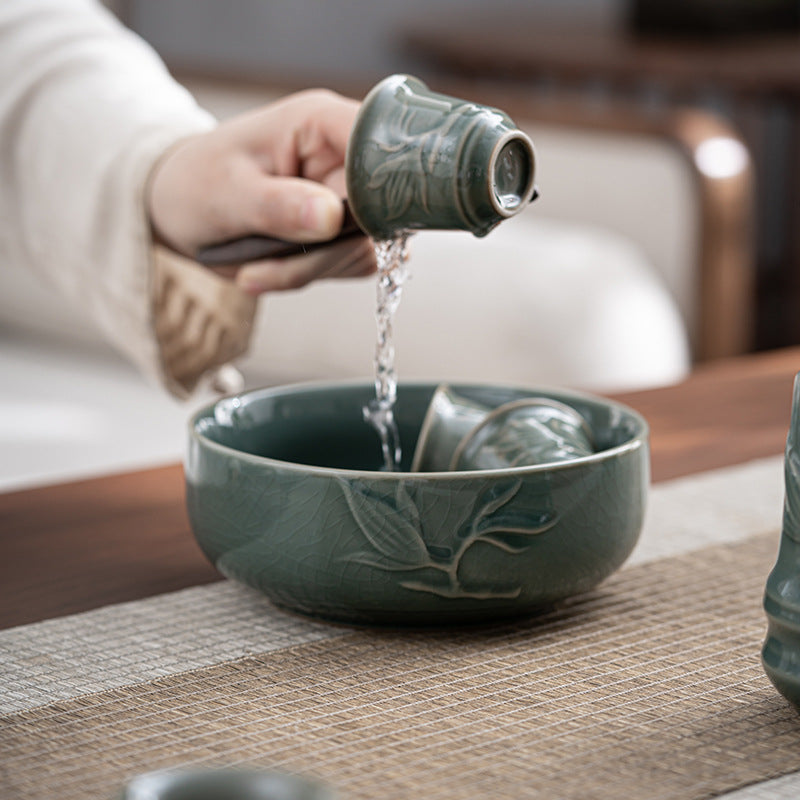 Ge Kiln Bamboo Joint Element Automatic Tea Set