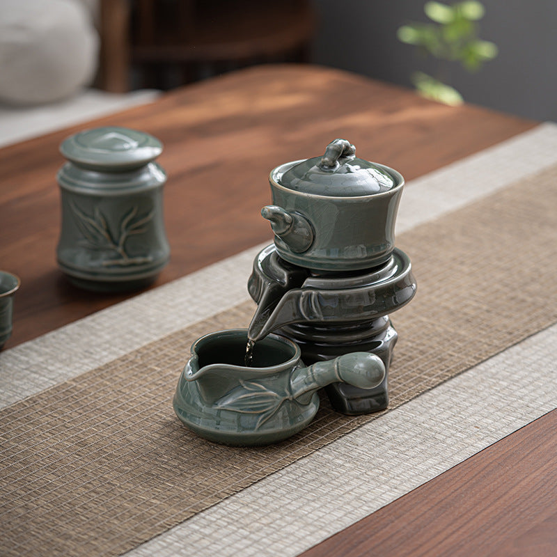 Ge Kiln Bamboo Joint Element Automatic Tea Set