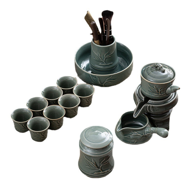 Ge Kiln Bamboo Joint Element Automatic Tea Set