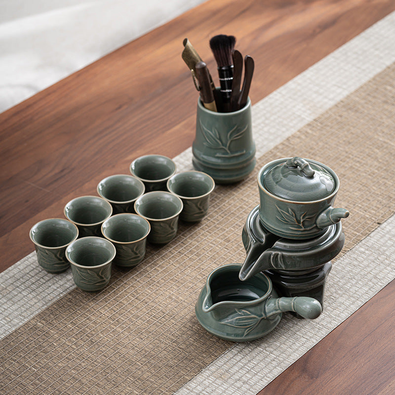 Ge Kiln Bamboo Joint Element Automatic Tea Set