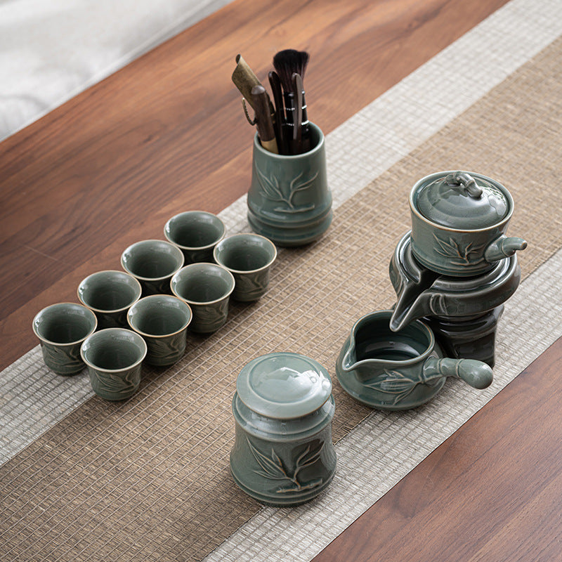 Ge Kiln Bamboo Joint Element Automatic Tea Set