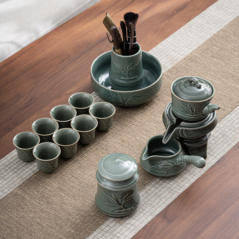 Ge Kiln Bamboo Joint Element Automatic Tea Set