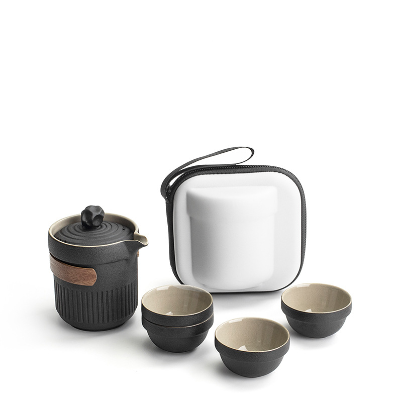 Taihu stone a pot of four cups portable tea set