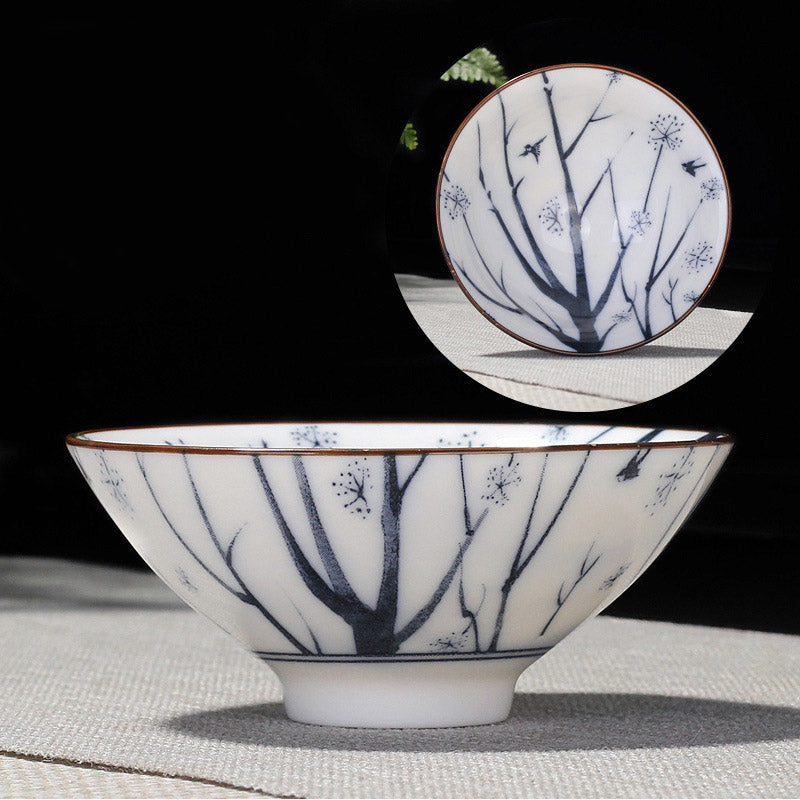 Hand-Painted Cone Teacup