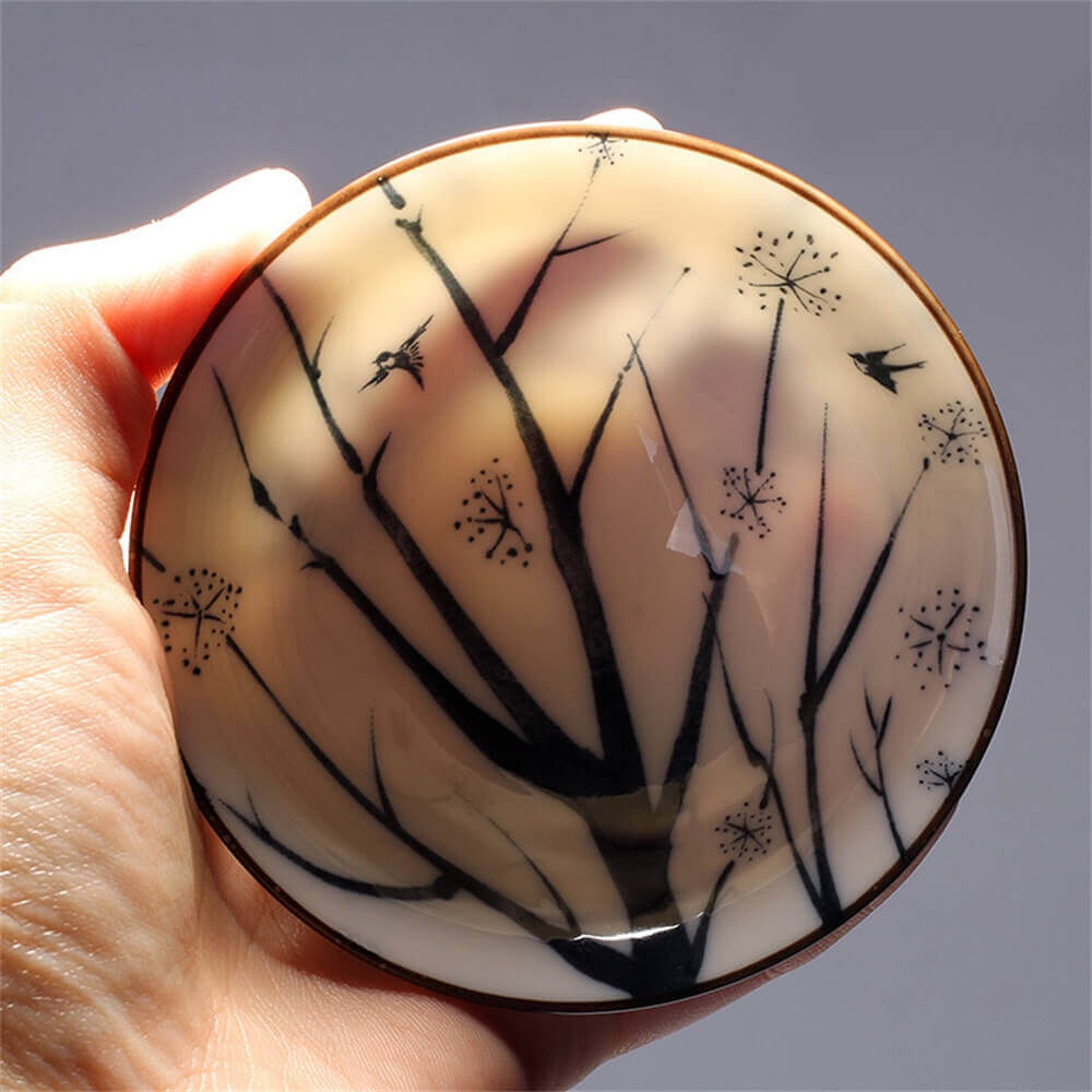 Hand-Painted Cone Teacup
