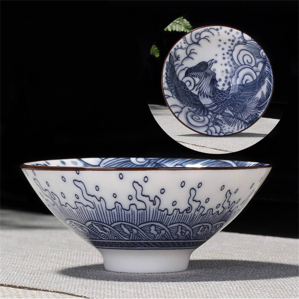 Hand-Painted Cone Teacup