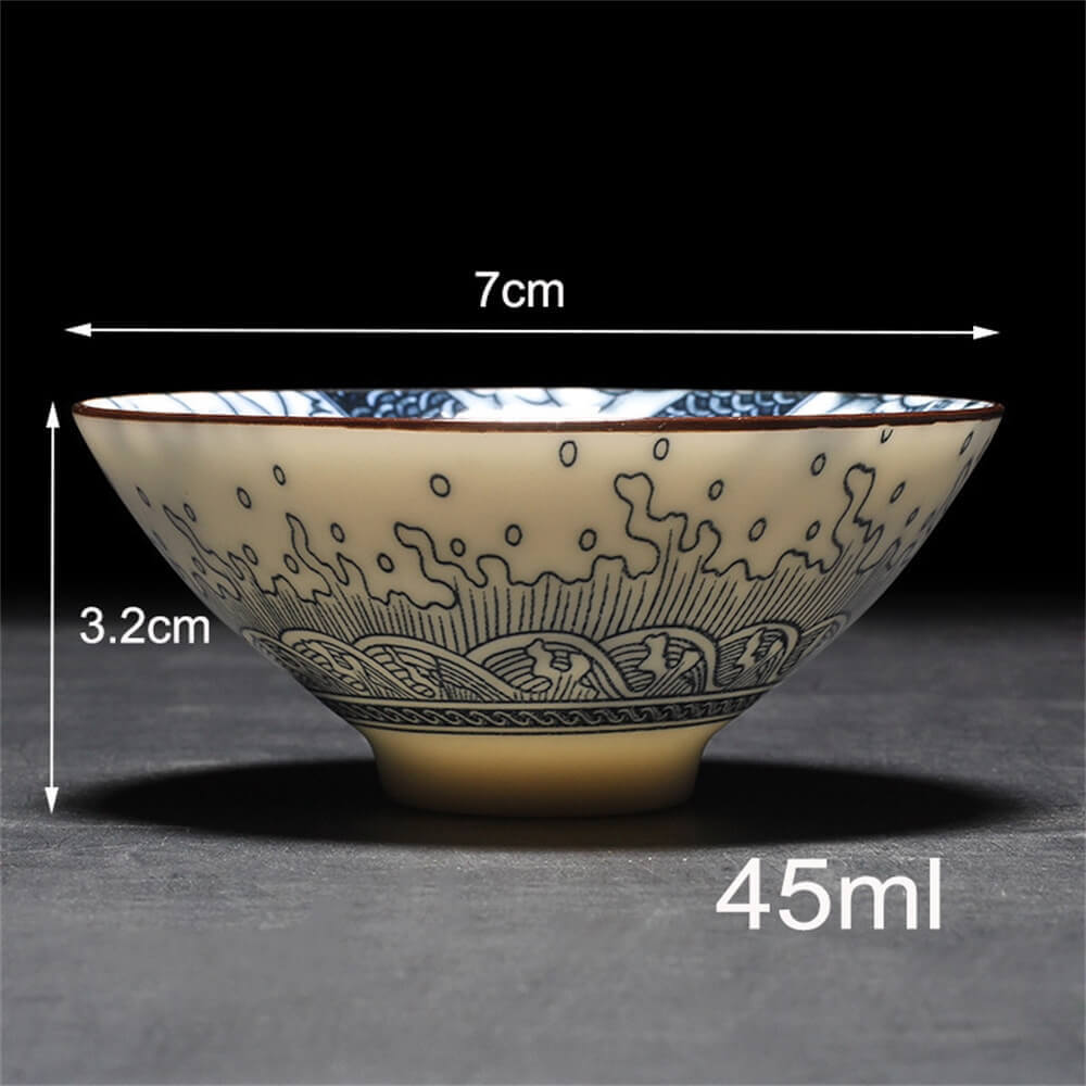 Hand-Painted Cone Teacup