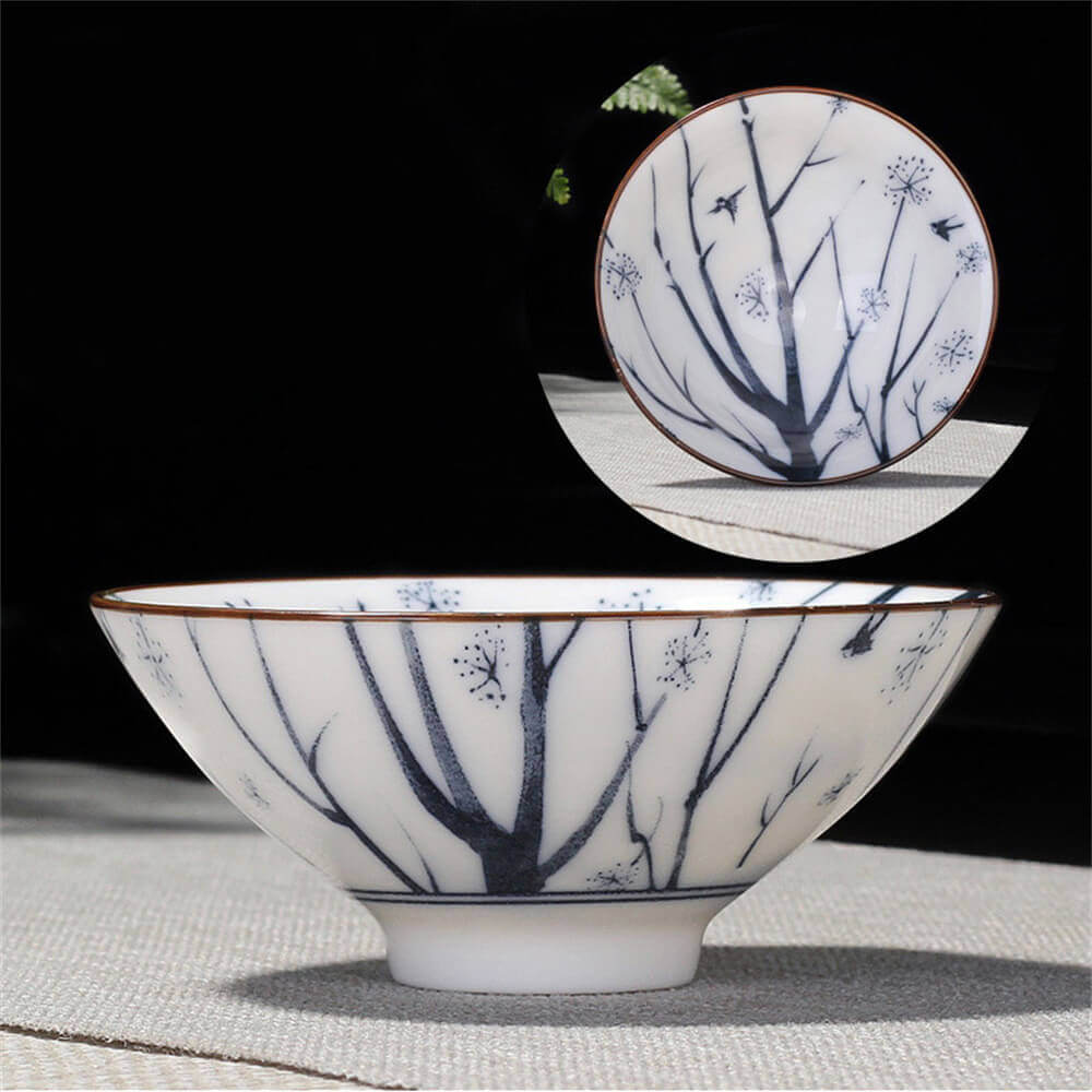Hand-Painted Cone Teacup