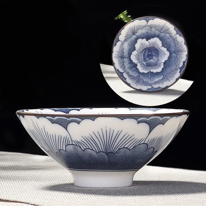 Hand-Painted Cone Teacup