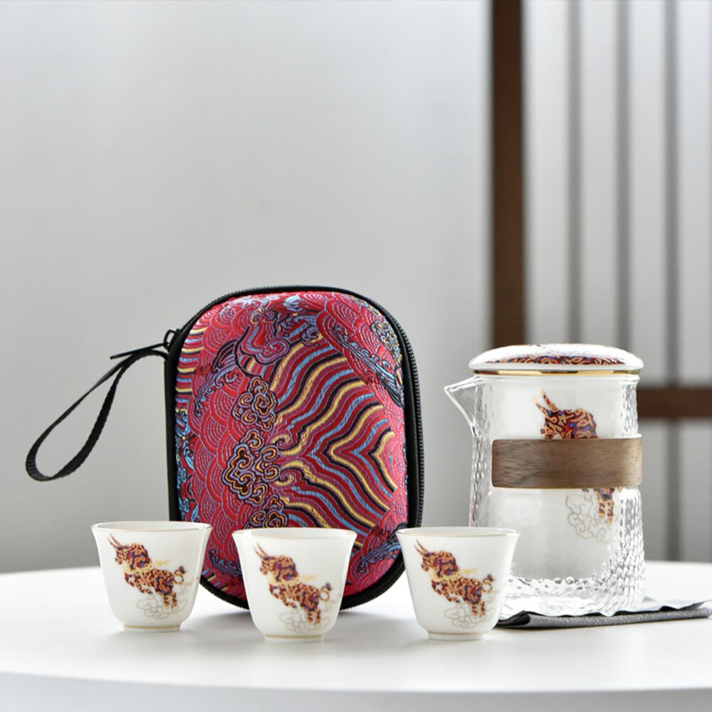 Star bucks one pot of three cups tea set
