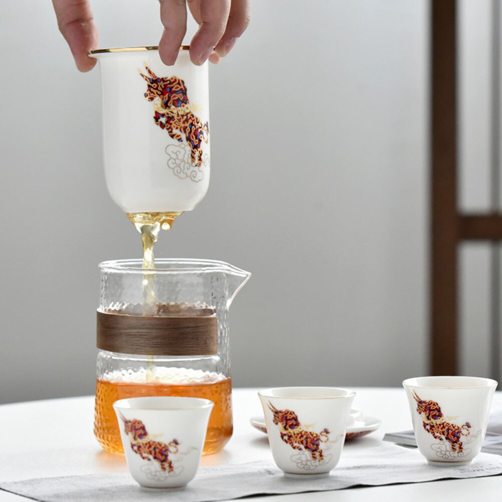 Star bucks one pot of three cups tea set