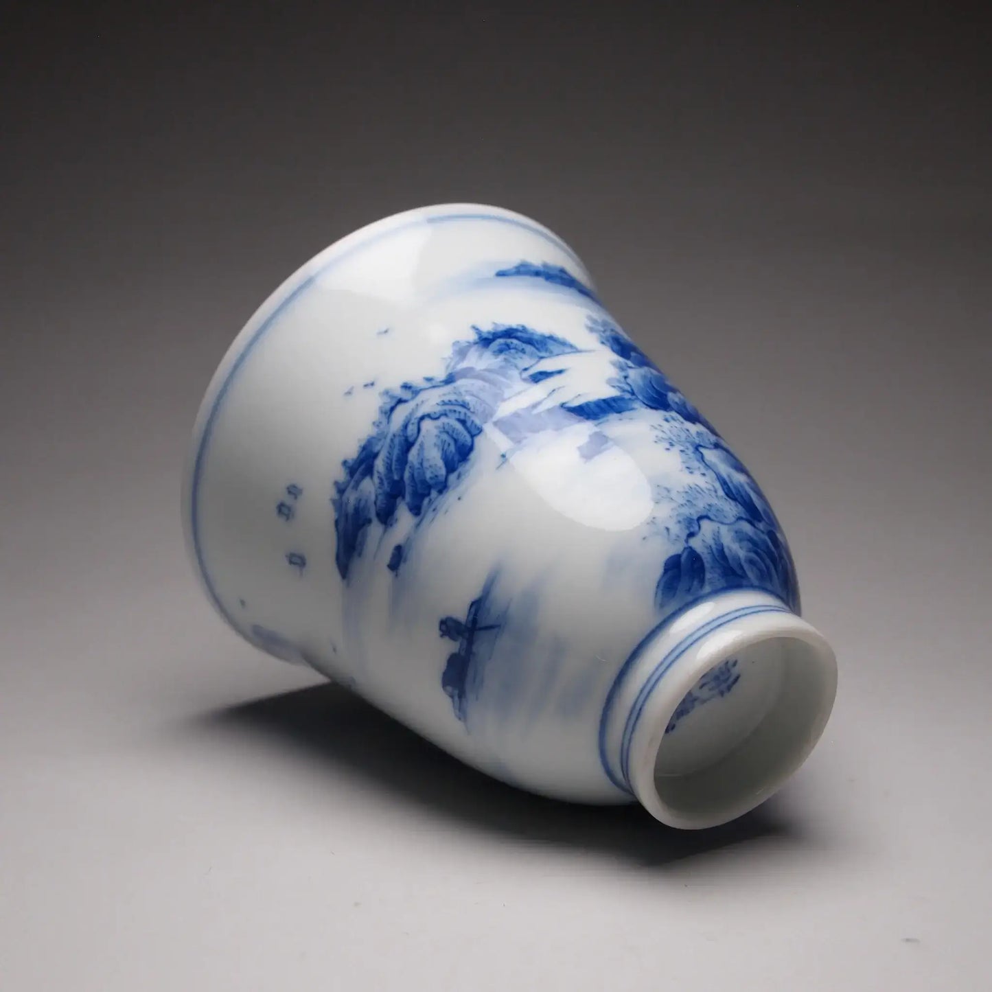 Qinghua Landscape Flower Goddess Jingdezhen Porcelain Teacup
