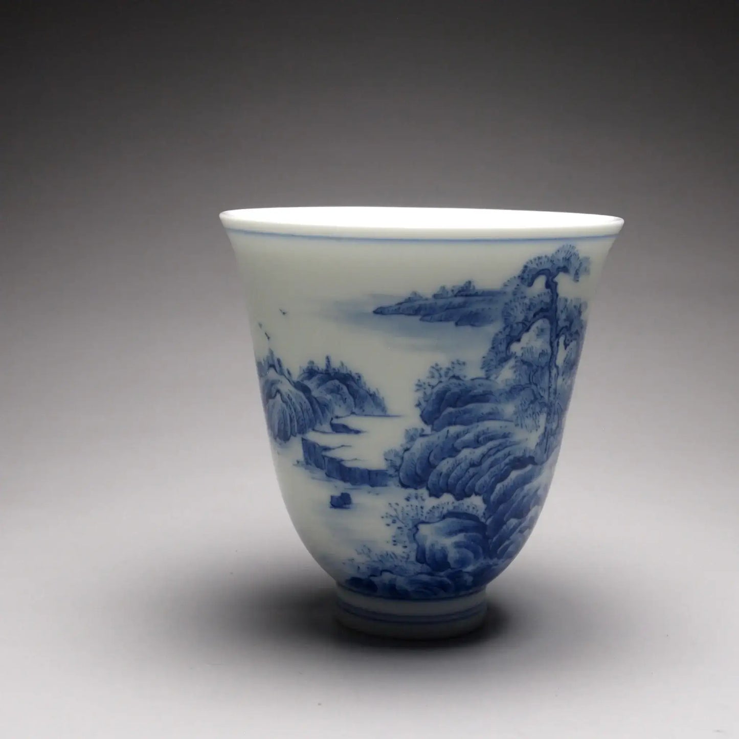Qinghua Landscape Flower Goddess Jingdezhen Porcelain Teacup