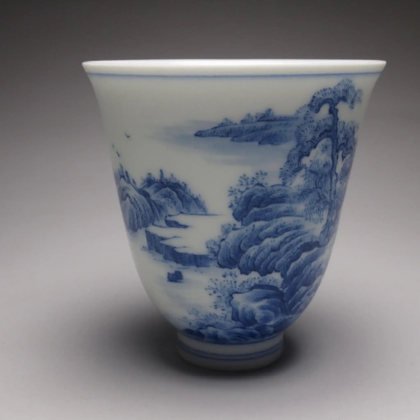 Qinghua Landscape Flower Goddess Jingdezhen Porcelain Teacup