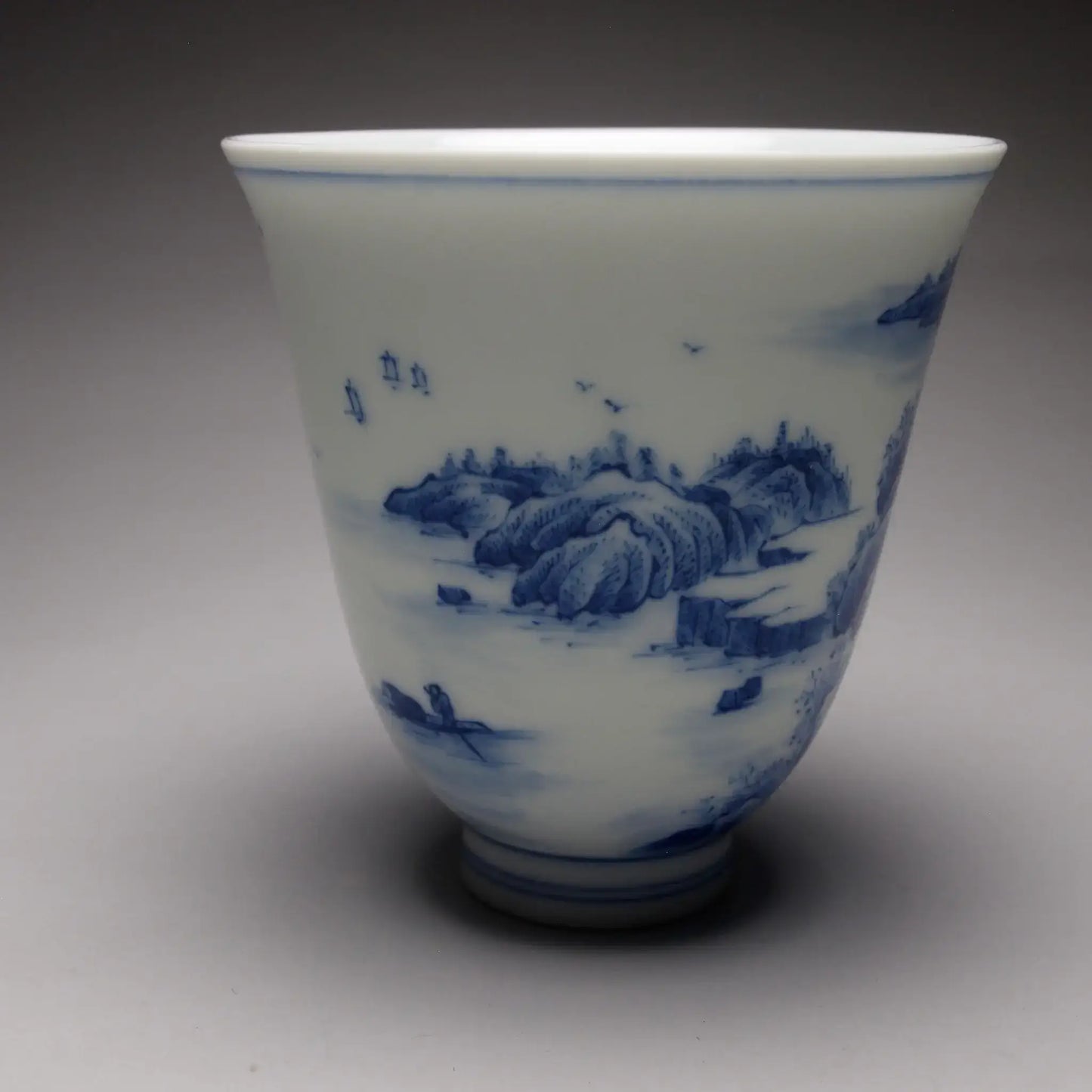 Qinghua Landscape Flower Goddess Jingdezhen Porcelain Teacup