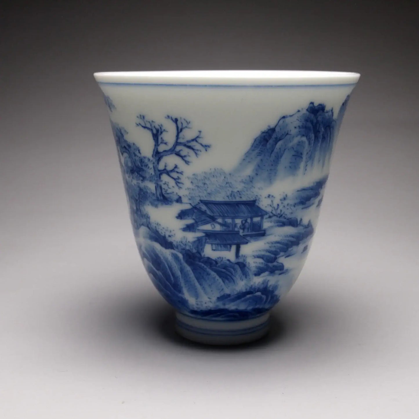 Qinghua Landscape Flower Goddess Jingdezhen Porcelain Teacup