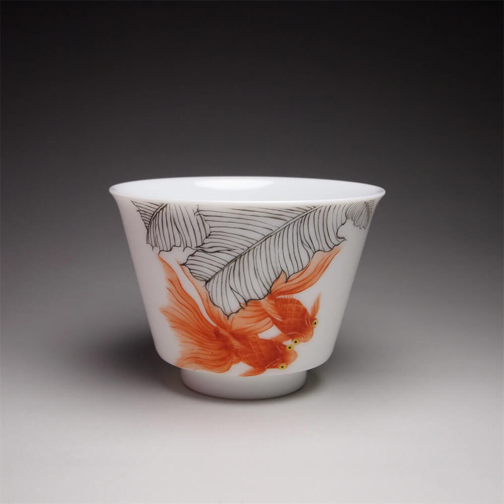 Fencai Goldfish Tianbai Porcelain Teacup
