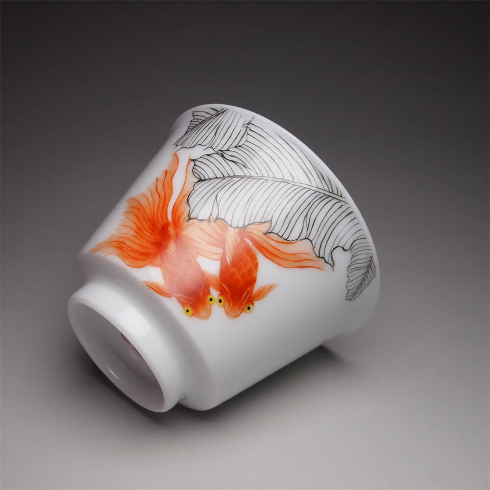 Fencai Goldfish Tianbai Porcelain Teacup