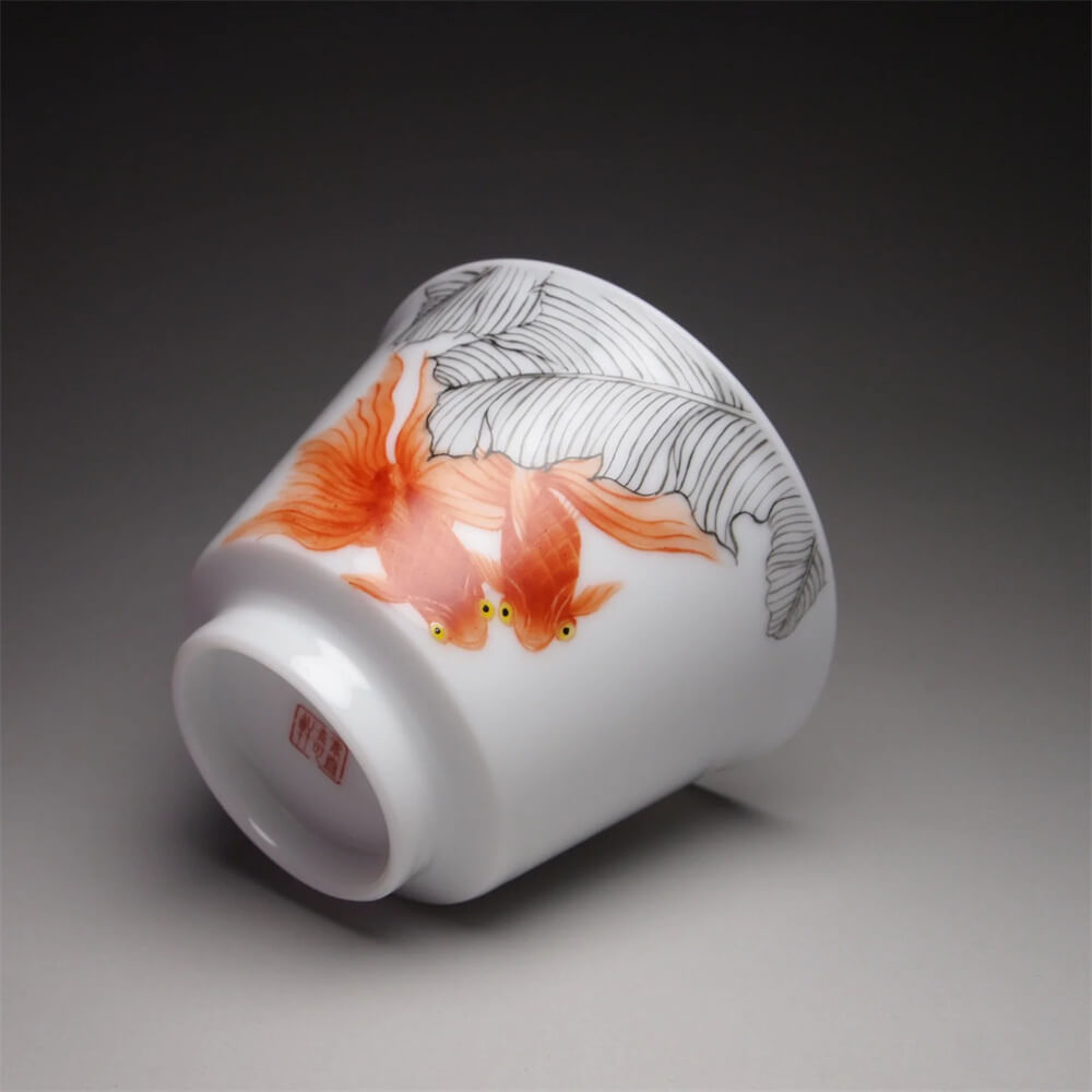 Fencai Goldfish Tianbai Porcelain Teacup