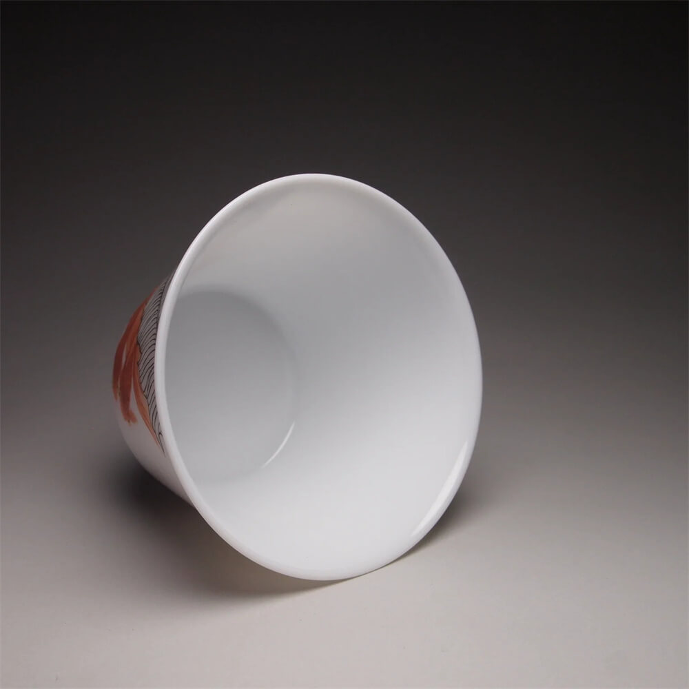Fencai Goldfish Tianbai Porcelain Teacup
