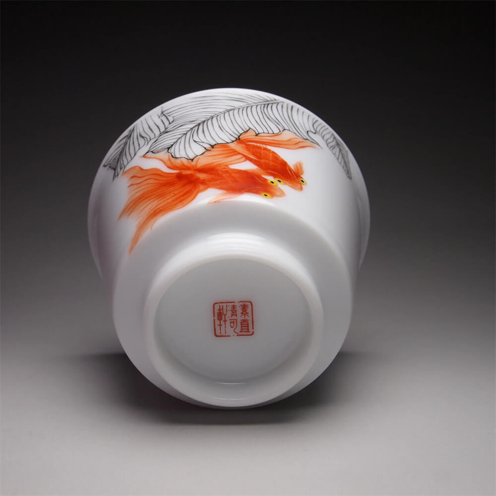 Fencai Goldfish Tianbai Porcelain Teacup