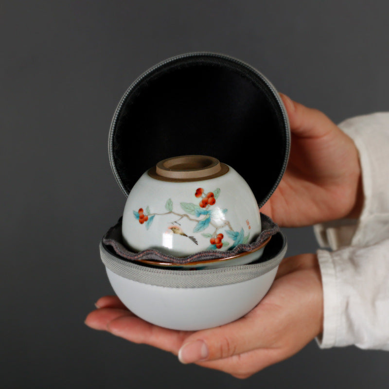 Bird Language Flower Scented Portable Kung Fu Travel Tea Set
