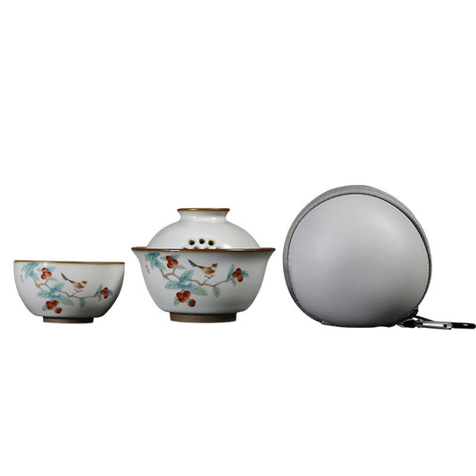 Bird Language Flower Scented Portable Kung Fu Travel Tea Set